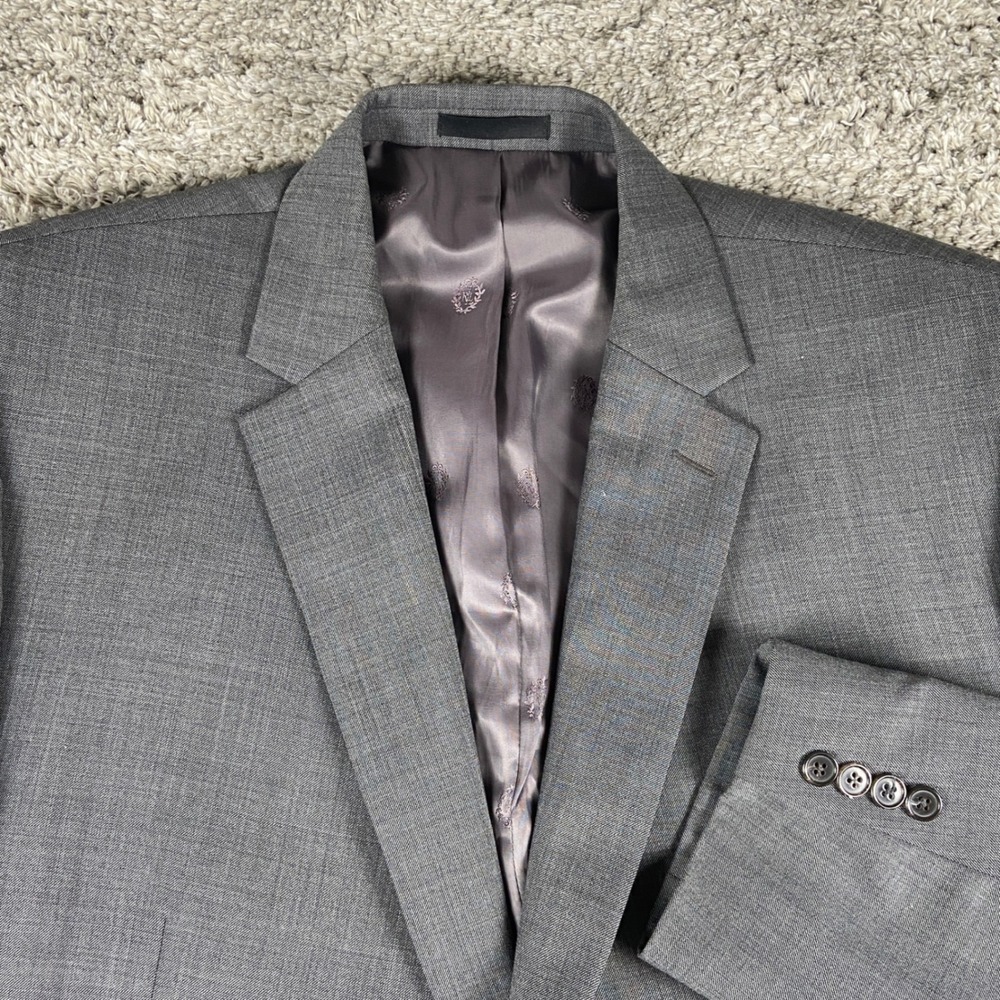 Lauren Ralph Lauren Black Label Blazer Mens 46R Grey 2 Button‎ Wool Suit Jacket